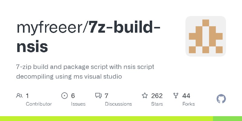 GitHub - myfreeer/7z-build-nsis: 7-zip build and package script with nsis script decompiling using ms visual studio