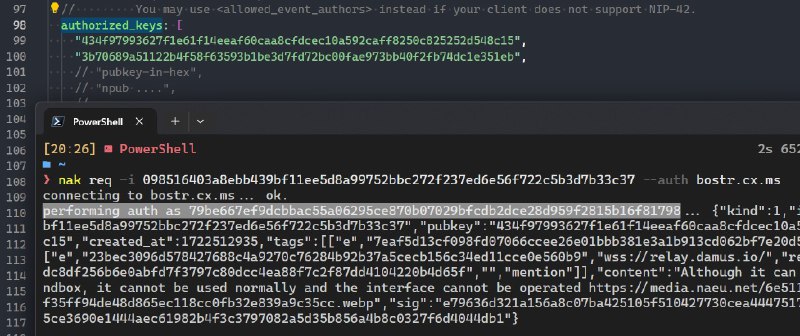 #吐槽In reply to nevent1q…3vqv_________________________I have the same concern. I found that NIP-42 read authentication doesn't seem to work, I set authorized_keys but still everyone can read my bouncer.via Nostr@cxplay