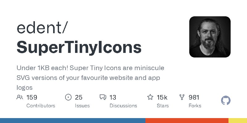 GitHub - edent/SuperTinyIcons: Under 1KB each! Super Tiny Icons are miniscule SVG versions of your favourite website and app logos