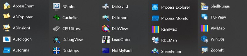 Sysinternals Utilities - 微软提供的 Windows 实用高级工具箱Sysinternals 最早于 1996 年由提供 Windows 操作系统运行诊断技术和软件的公司 Winternals Software LP 创建, 2006 年被 Microsoft 收购, 现在该套件已经整合进入 Microsoft Docs, 作为 Windows 官方提供支持的系统诊断套件.Sysinternals 目前包含针对 Windows 文件系统和磁盘, 网络, 进程, 安全, 操作系统方面的全面的工具合集, 截止目前已经包含 73 个工具. 其中包含了常用的 Process Explorer(高级任务管理器), Process Monitor(进程监控), Autoruns(自动运行管理), ProcDump(进程性能分析工具)等.● 关于: Sysinternals - Sysinternals | Microsoft Learn● Sysinternals Utilities 套件程序目录: Sysinternals Utilities - Sysinternals | Microsoft Learn● 下载: 通用二进制(32bit, 64bit) / Nano Server 版本 / ARM64 版本● Microsoft Store: 