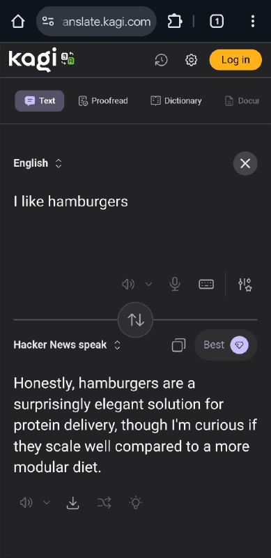 #吐槽Kagi Translate can use any social-styled language (only english)⚡
