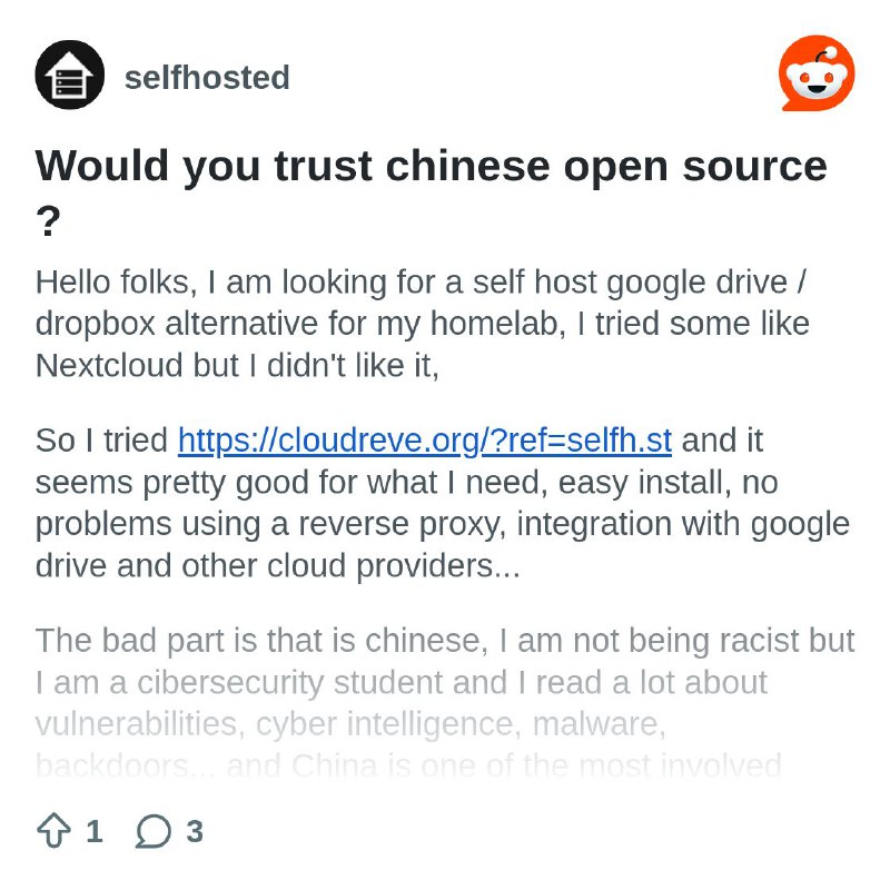 From the selfhosted community on Reddit