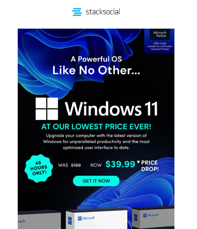 实际上 StackSocial 发来的邮件里面是 48 小时就结束, 实际商品页却显示 