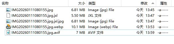 #吐槽In reply to nevent1q…45x2_________________________jxl 的 JPEG 无损压缩确实有点用, 节约空间 20% 左右, 还能保留 EXIF. 但目前只能是用作归档.via Nostr@cxplay