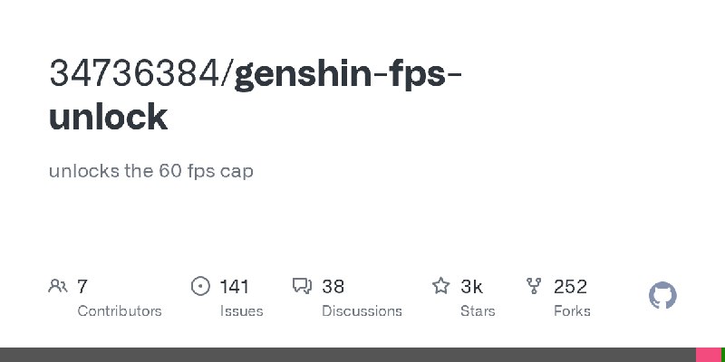 GitHub - 34736384/genshin-fps-unlock: unlocks the 60 fps cap