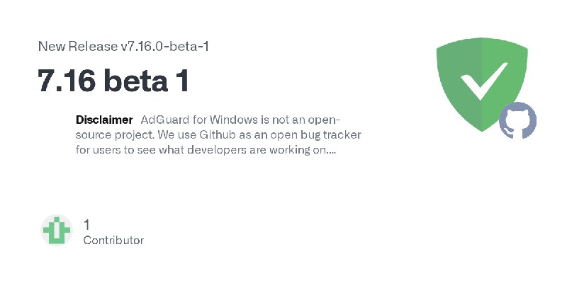 Release 7.16 beta 1 · AdguardTeam/AdguardForWindows