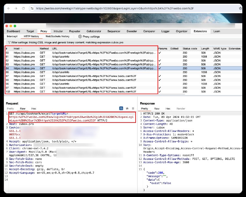#吐槽昨天晚上日常看防火墙, 发现经常用的浏览器主页扩展会上传用户点击的每一个主页图标, 包括自定义的, 也是用参数传的. Cubox 这个上传也不只是浏览记录同步.----------------------一直有在努力，可能只是比別人慢了點！(@glory@vmh.rest) says:中國公司瀏覽器外掛 Cubox 疑似違規上傳使用者網頁瀏覽紀錄Cubox 在偏好设置中已经关闭浏览记录同步功能，但是插件仍然不断上传浏览记录