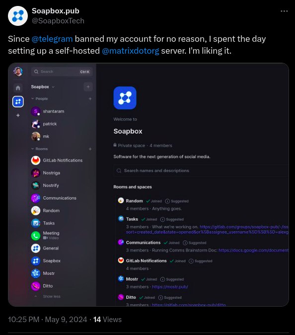 #吐槽Telegram: Banned you when we wanted to ban.quoting nevent1q…yr2s I only post on Twitter to publicly shame brands.via Nostr@cxplay