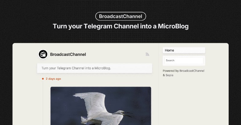 GitHub - miantiao-me/BroadcastChannel: Turn your Telegram Channel into a MicroBlog.