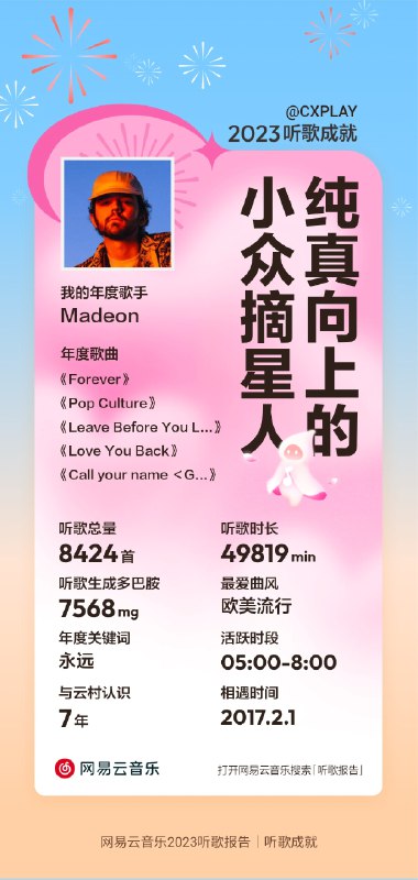 #吐槽好吧, 今年还是 Madeon. 不过有一部分记录已经转移到了本地的曲库里了.via Nostr@cxplay#吐槽好吧, 今年还是 Madeon. 不过有一部分记录已经转移到了本地的曲库里了.via Nostr@cxplay