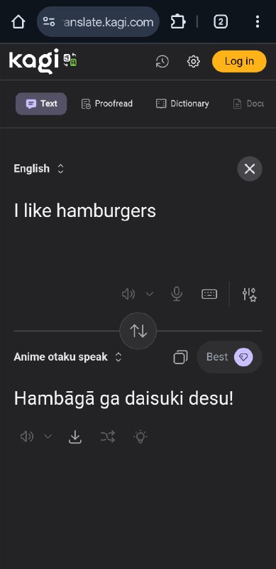 #吐槽Kagi Translate can use any social-styled language (only english)⚡