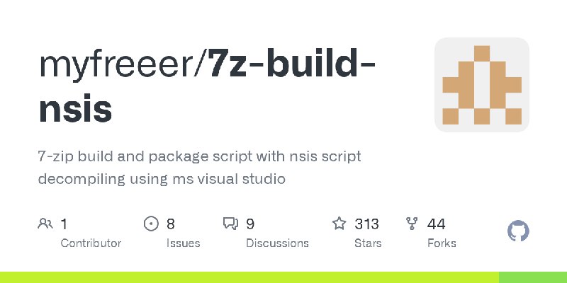 GitHub - myfreeer/7z-build-nsis: 7-zip build and package script with nsis script decompiling using ms visual studio
