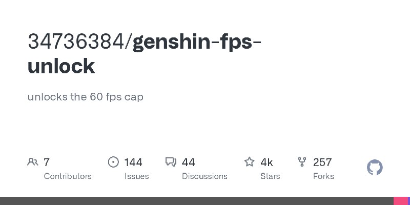 GitHub - 34736384/genshin-fps-unlock: unlocks the 60 fps cap