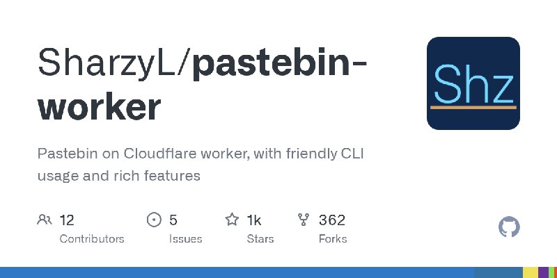 GitHub - SharzyL/pastebin-worker: Pastebin on Cloudflare worker, with friendly CLI usage and rich features