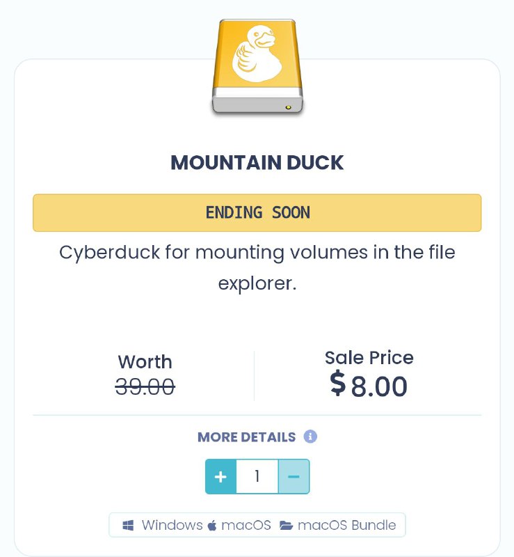 Bundle Hunt 新年活动，网络磁盘挂载工具 Mountain Duck 授权只要 8$：